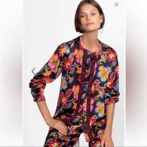 NWT JOHNNY WAS SIDONIA MANDARIN BUTTON DOWN SHIRT